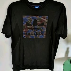 Adidas Black Logo Athletic Short Sleeve Tee Medium